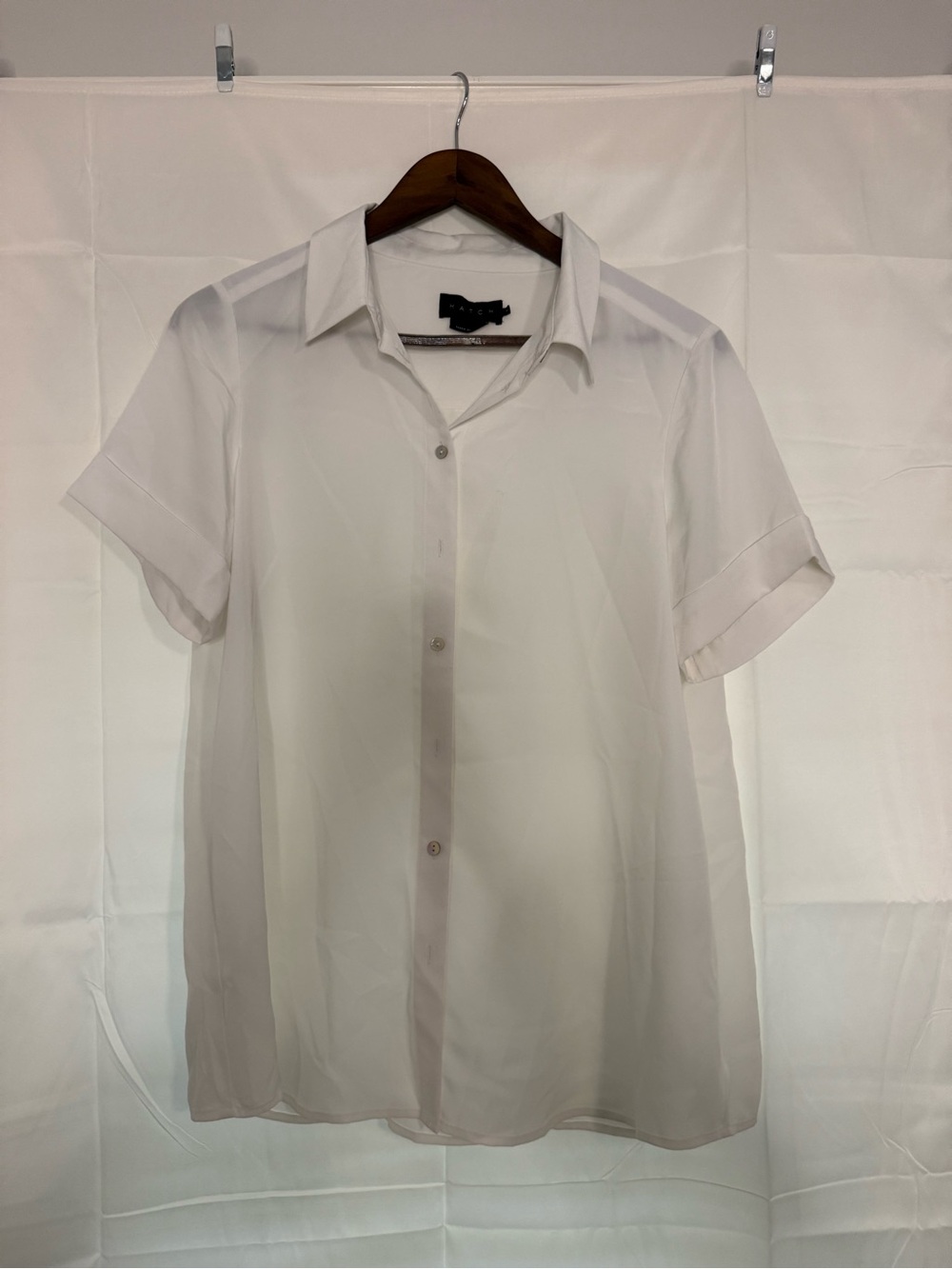 Hatch Maternity White Short-Sleeve Blouse